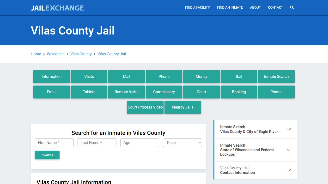 Vilas County Jail Roster Lookup, WI, Inmate Search